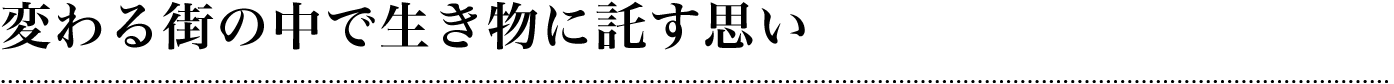 変わる街の中で生き物に託す思い